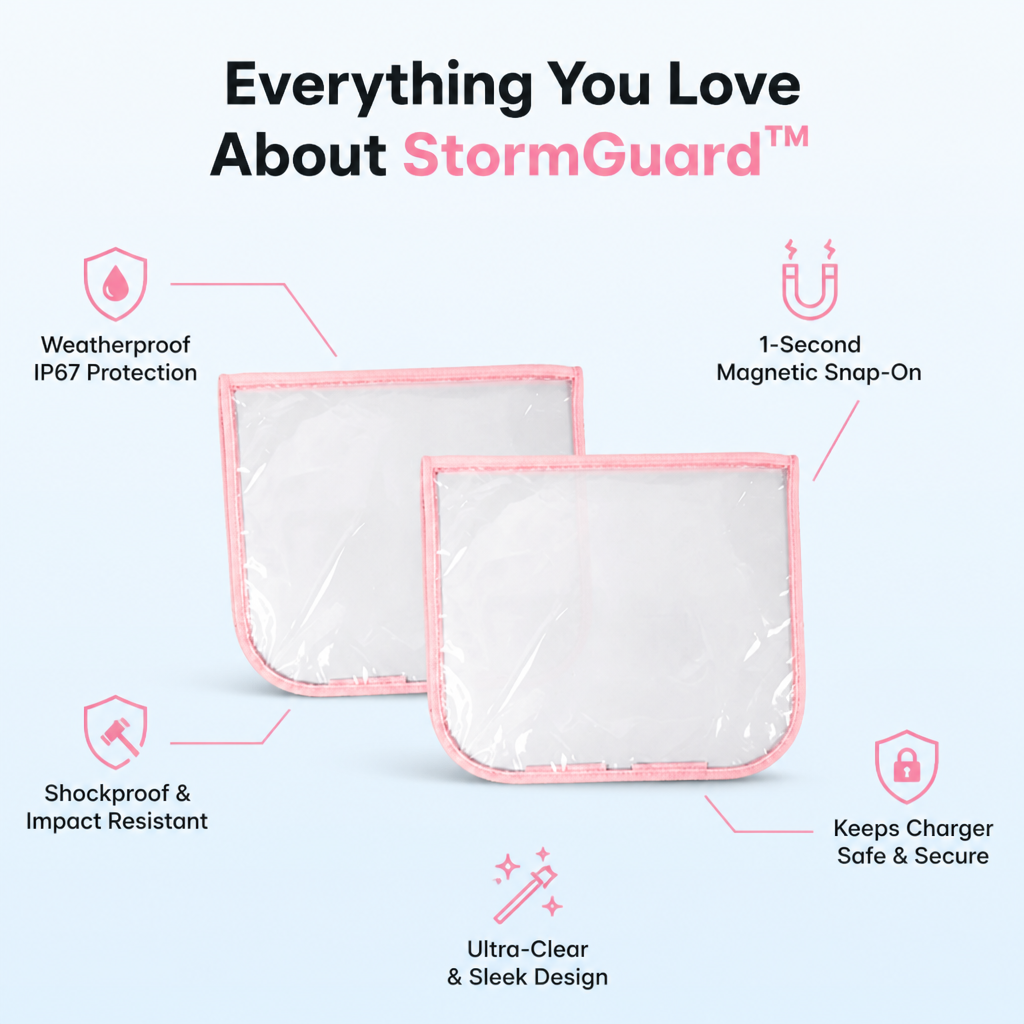 StormGuard™ — Snap-On Armor That Keeps Your EV Charger Flawless Rain or Shine