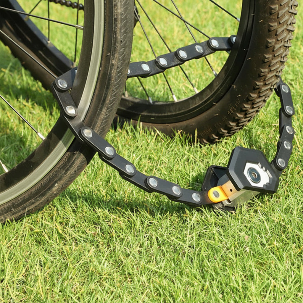 Compact Foldable Bicycle Lock – Lightweight, High-Security Alloy with Keys and Holder