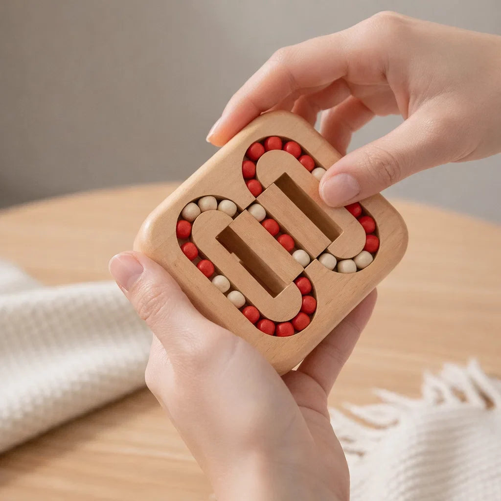 Wooden rotating puzzle game