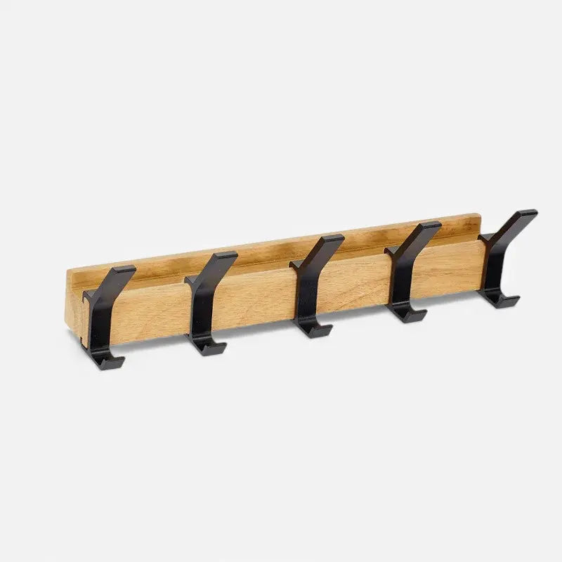 Wall-Mounted Coat Rack | Metal and Wood | Compact Space-Saver | Holmika