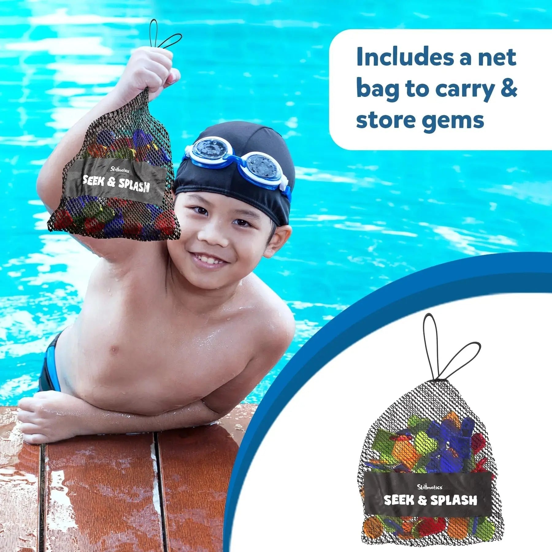 Underwater Pool Treasure Game with Waterproof Gems and Cards