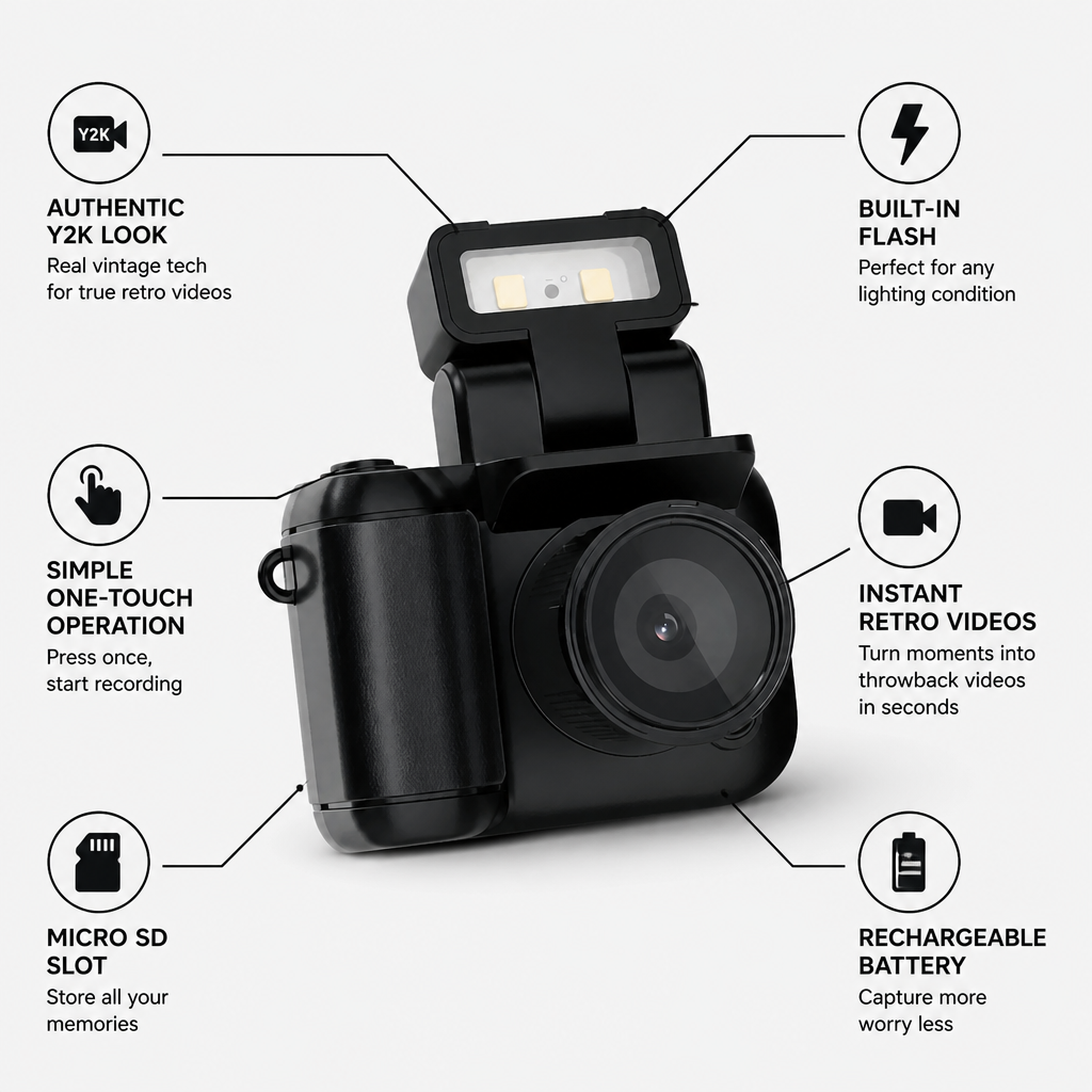 FlashReel™ Nostalgic Camera — Instantly Relive Your Most Heartfelt Y2K Memories with Authentic Retro Soul