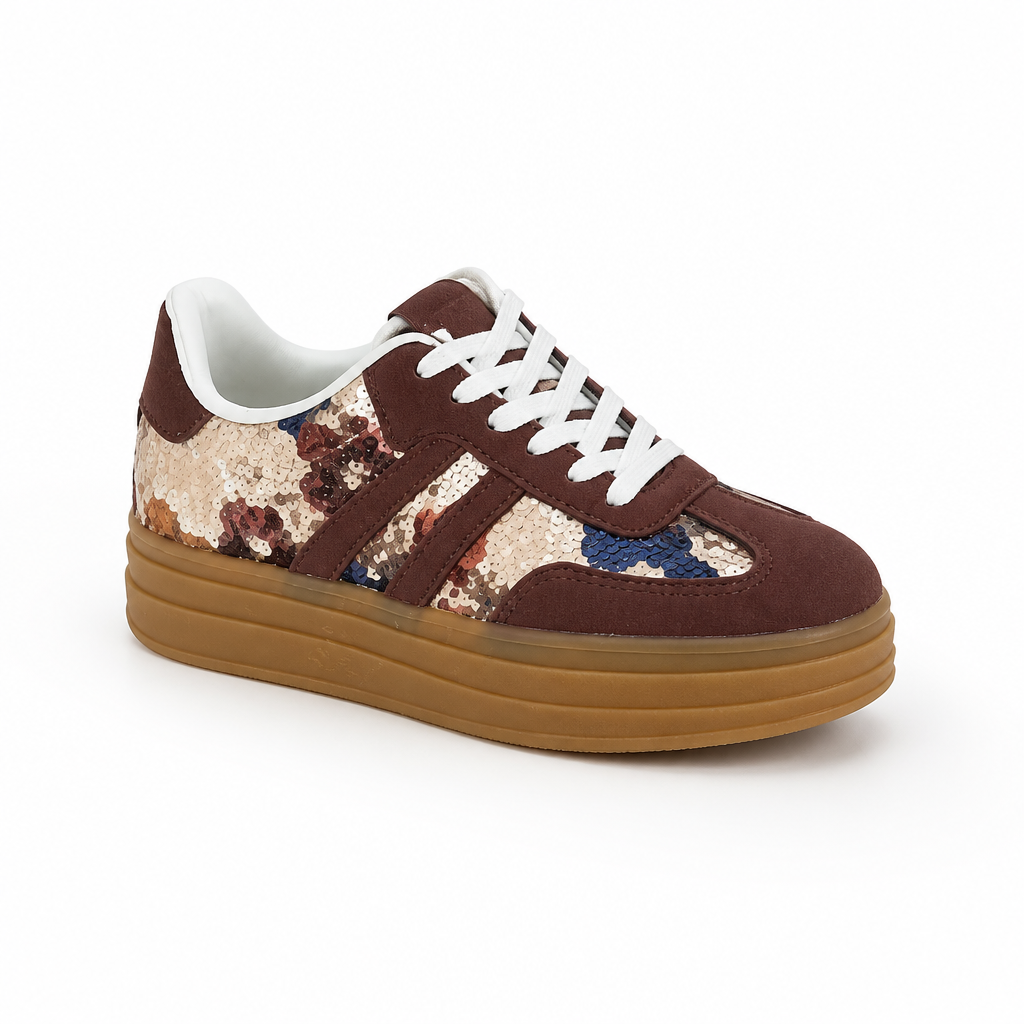 RadianceStride™ Brown Sneakers — Ignite Your Style with Unmatched Comfort and Subtle Glamour