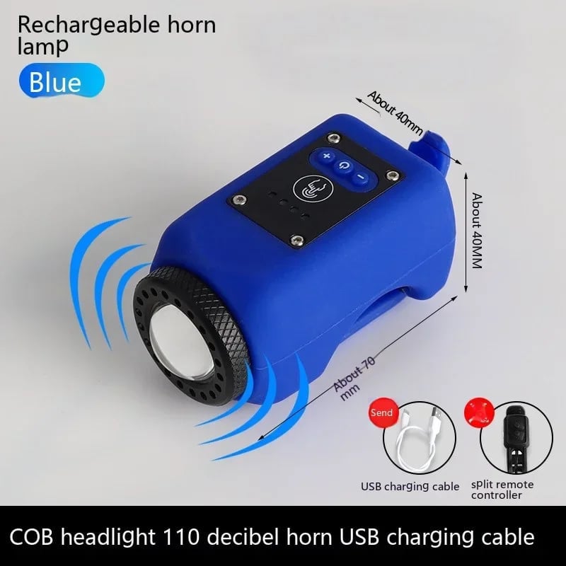 USB Rechargeable Bicycle Light with Built-in Horn