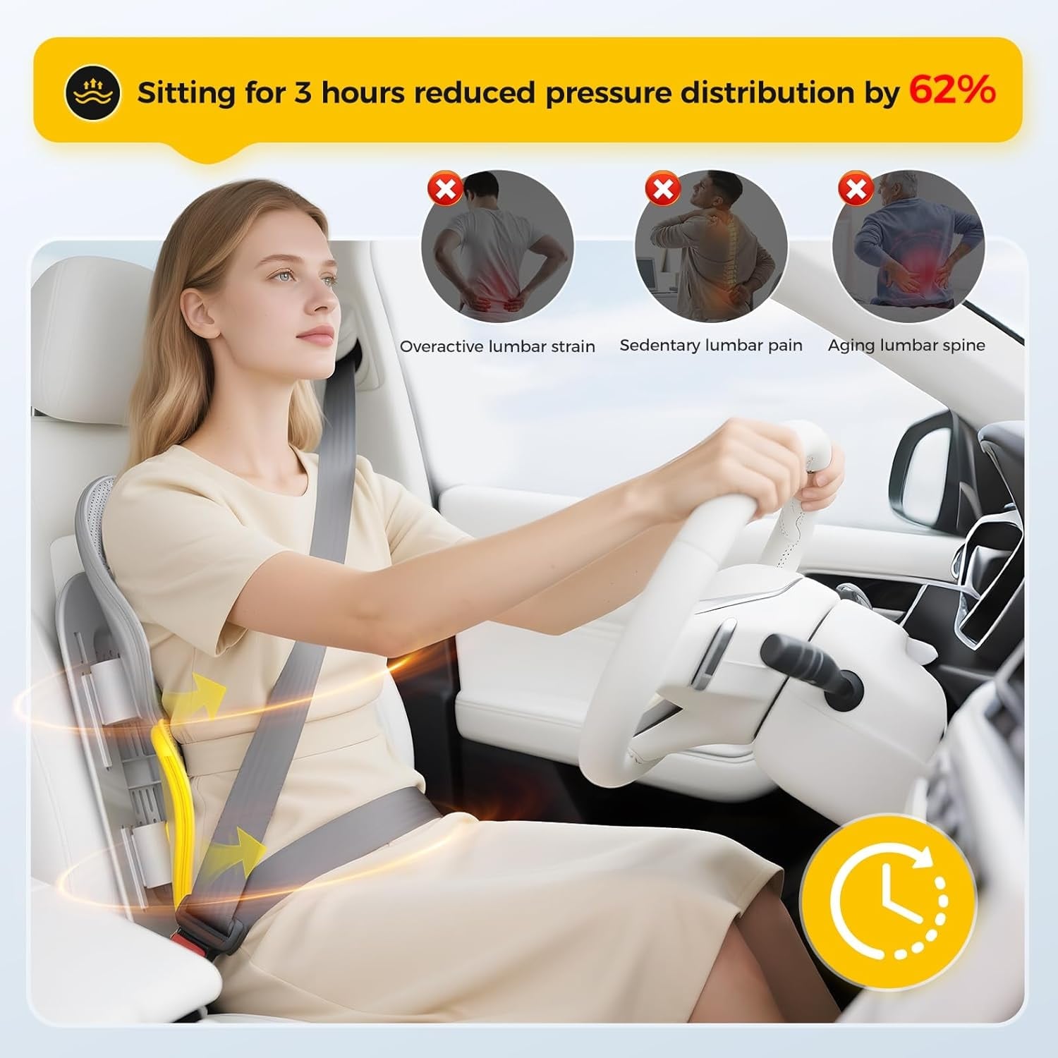 Comfort Pillow for Back Relief – Effortless, Relaxed Sitting All Day
