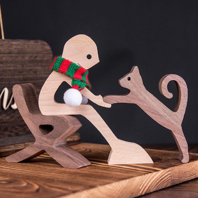 Handcrafted Wooden Sculpture for Animal Lovers