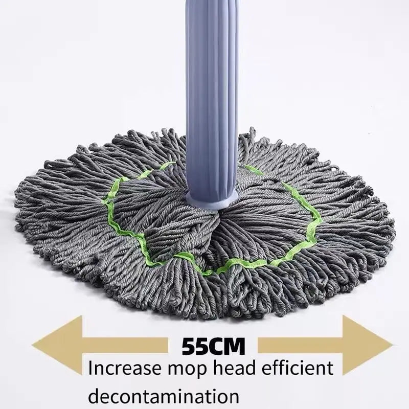 Self-Wringing Microfiber Mop Replacement Head | Swivel Connector | Hands-Free Operation | CleanPulse