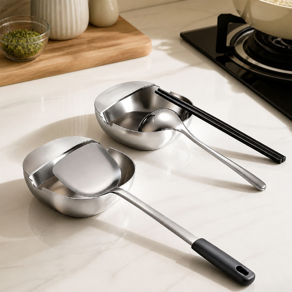 ArisPlate™ Stainless Spoon Rest — Keep Every Counter Spotless and Stress-Free While You Cook