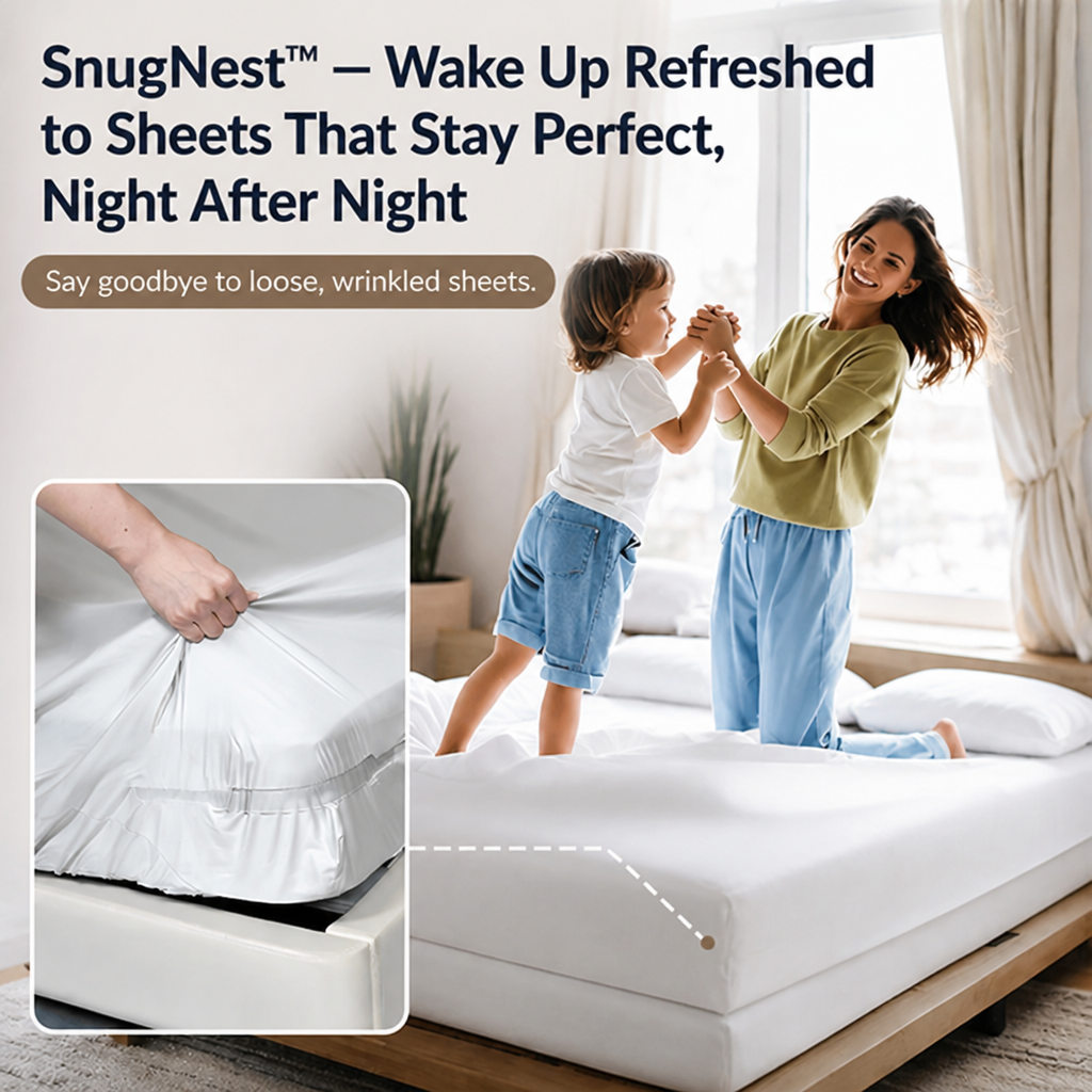 SnugNest™ — Wake Up Refreshed to Sheets That Stay Perfect, Night After Night