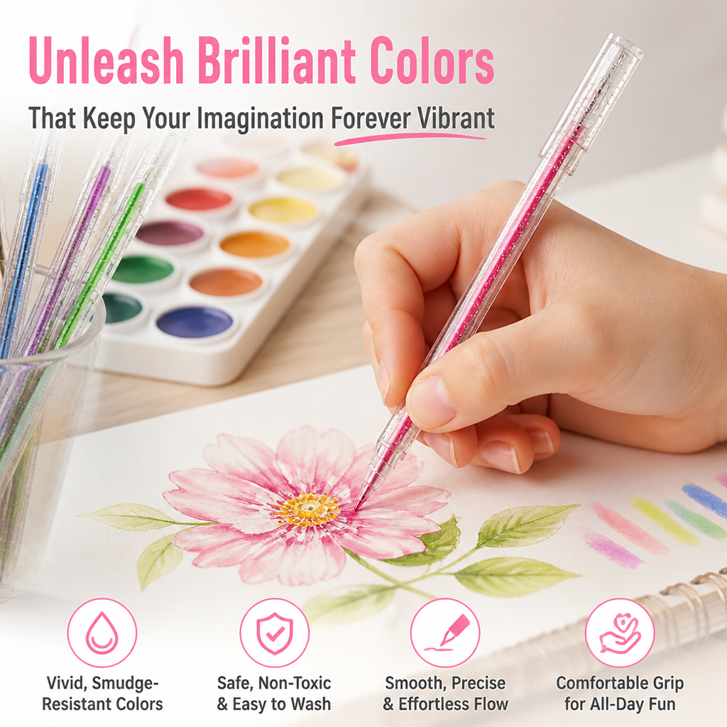 LumaHue™ Glitter Gel Pens — Unleash Brilliant Colors That Keep Your Imagination Forever Vibrant