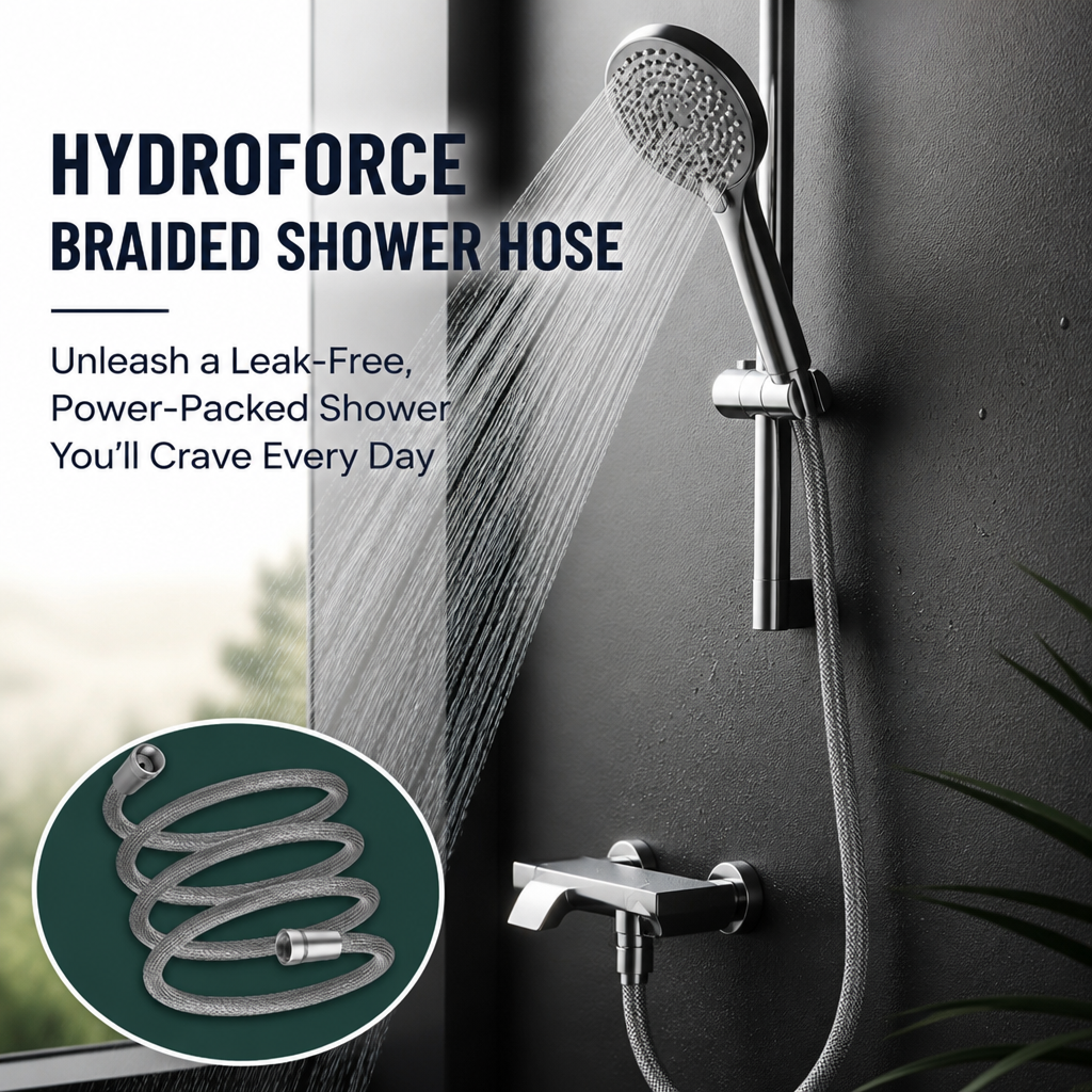 HydroForce™ Braided Shower Hose — Unleash a Leak-Free, Power-Packed Shower You’ll Crave Every Day