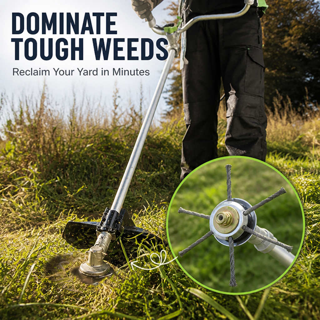 BladeEdge™ Wire Trimmer Head — Dominate Tough Weeds and Reclaim Your Yard in Minutes