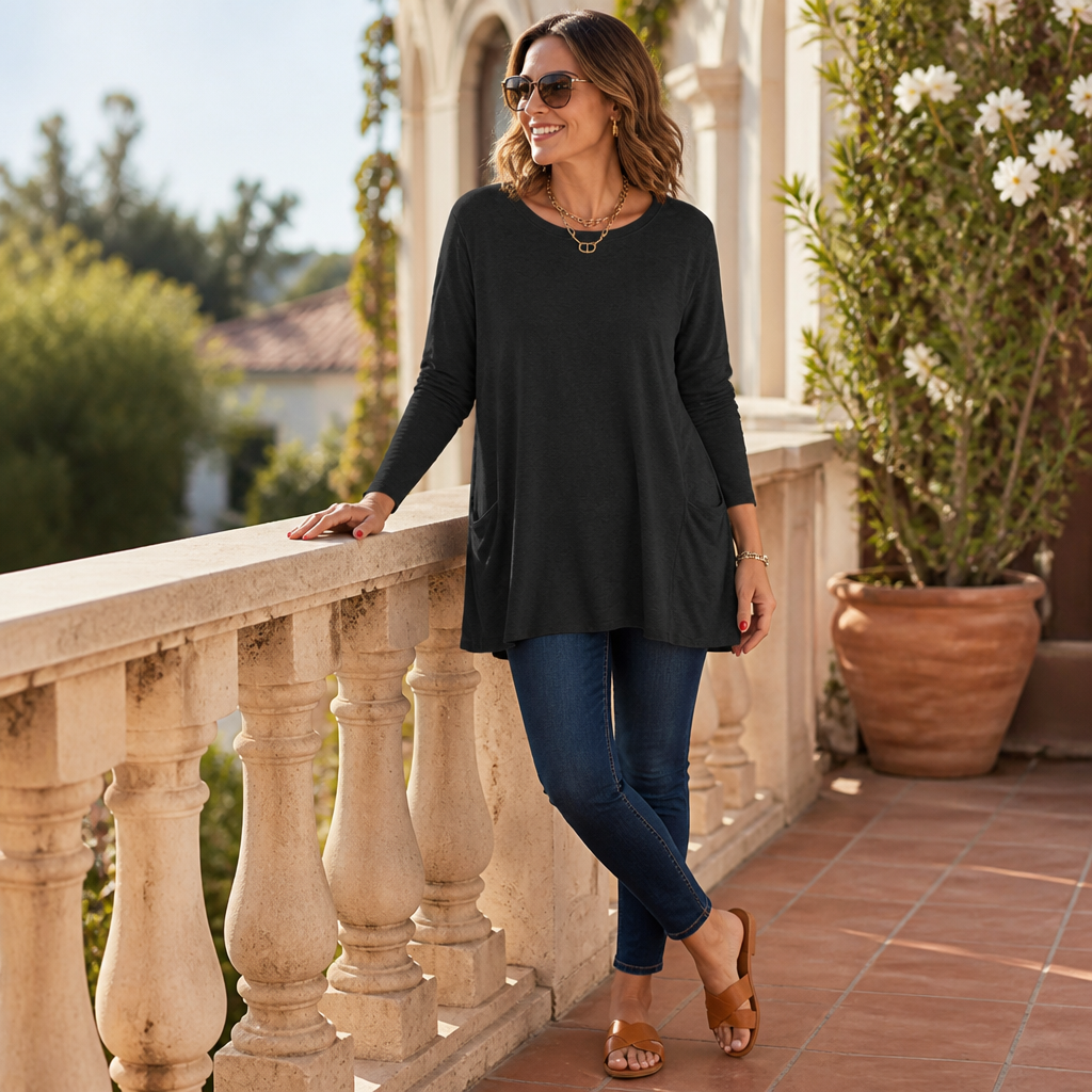 CelestaLuxe™ Long Sleeve Tee — Experience All-Day Freedom with Flawless Comfort and Style