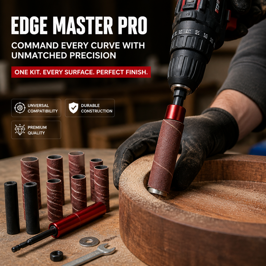 EdgeMasterPro™ — Sand Tight Curves & Contours Your Flat Sander Can't Reach
