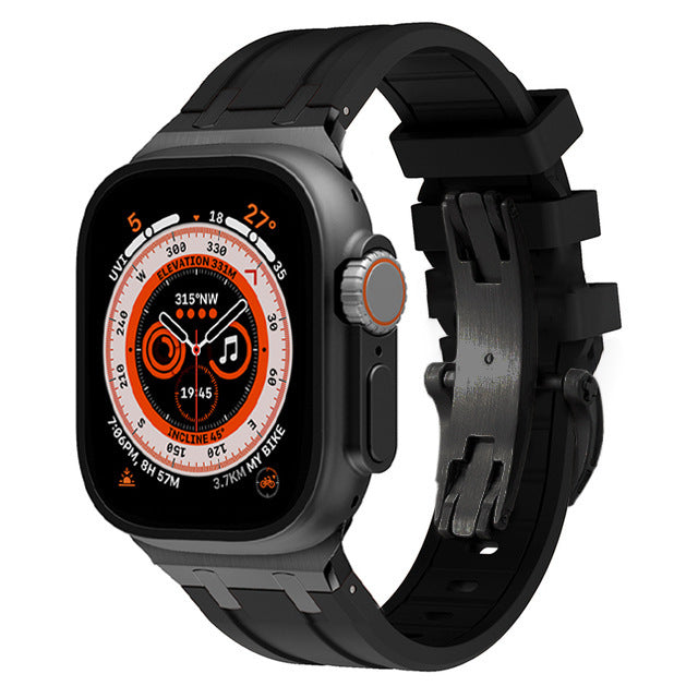 Thick Silicone Strap with Titanium Connector for Apple Watch