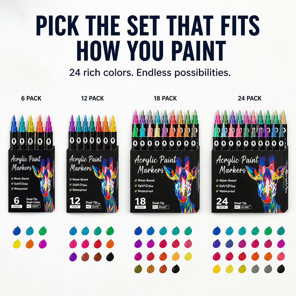 HyperLuxe™ Acrylic Paint Pens — Ignite Your Creativity with Bold, Lasting Colors That Never Fade