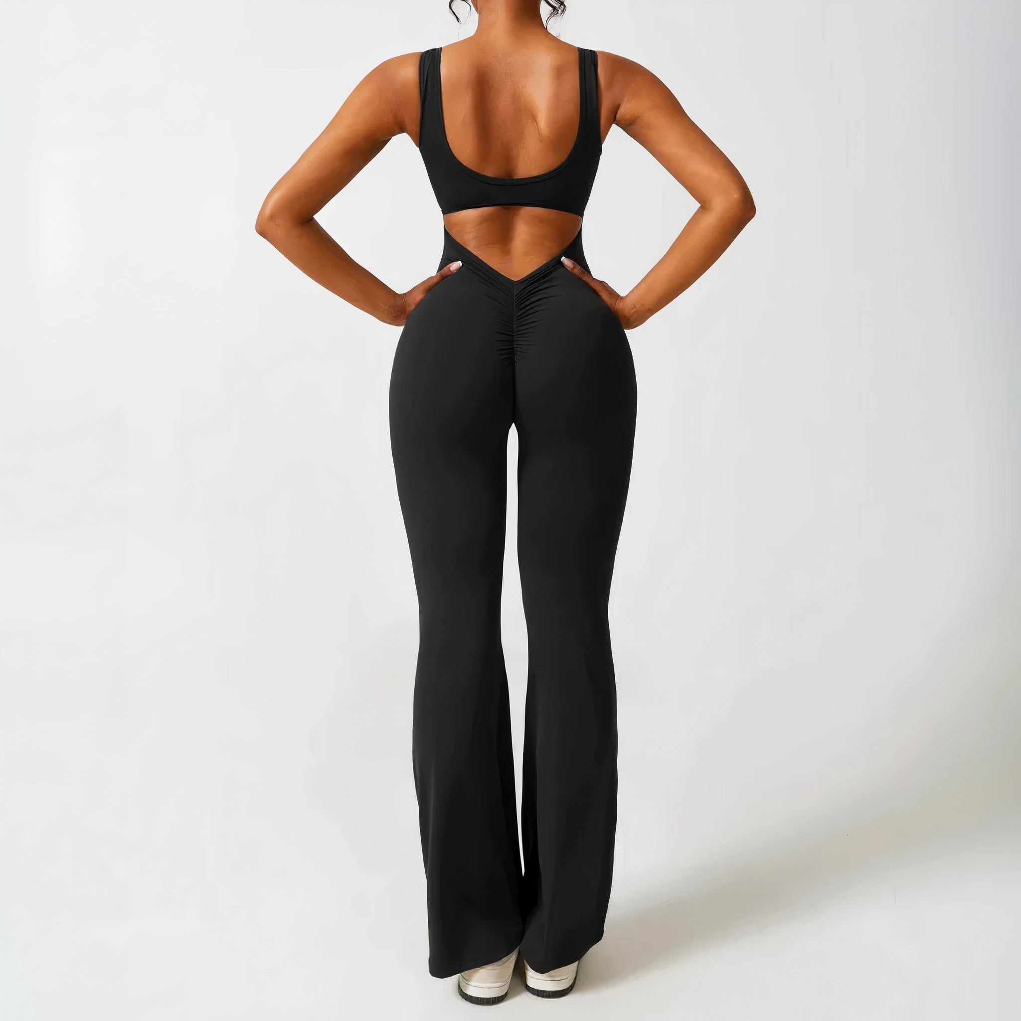 🎄FLASH Sale 49% OFF🔥Scrunch V-Back Flared Jumpsuit