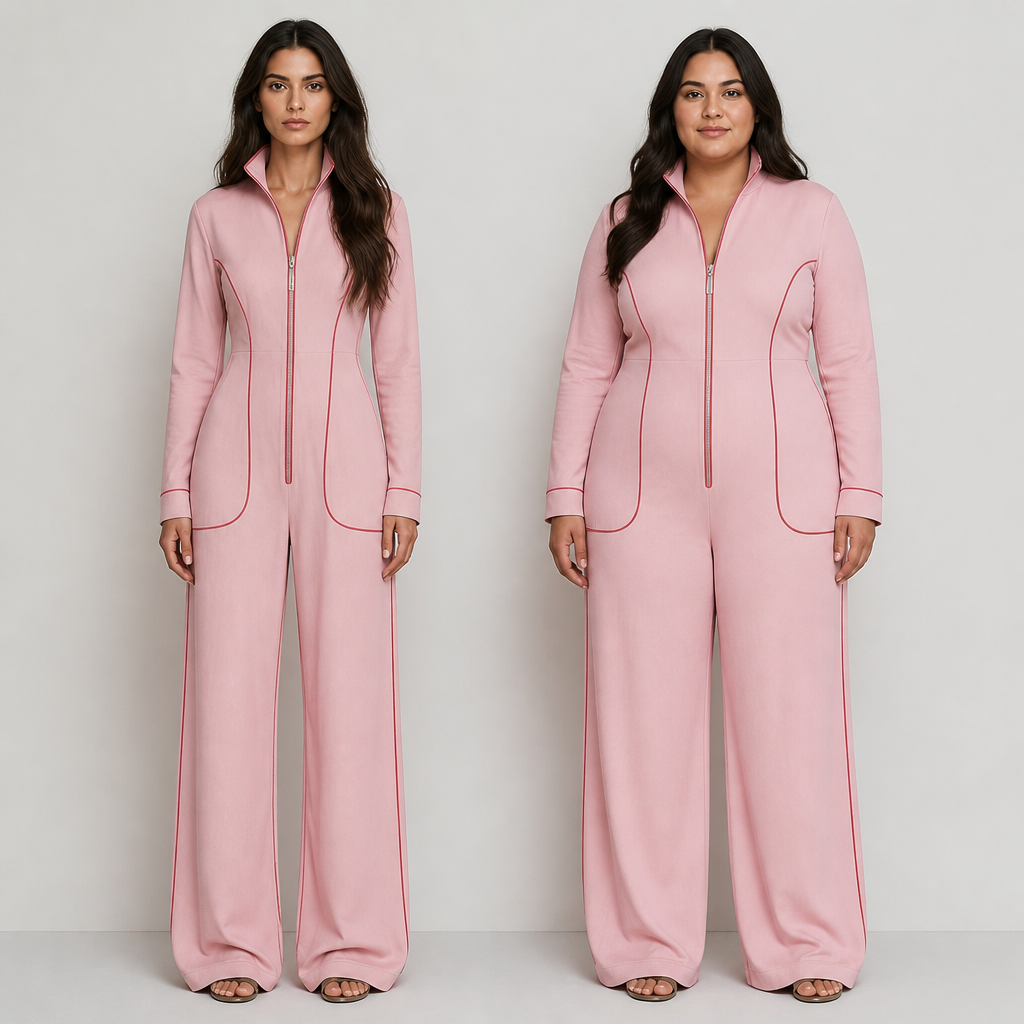 Velozia™ – Waist-Sculpting Wide-Leg Denim Jumpsuit with Zip Front