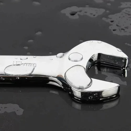 Ratchet wrench for open pipes (fixed head - flexible head 2 IN 1)