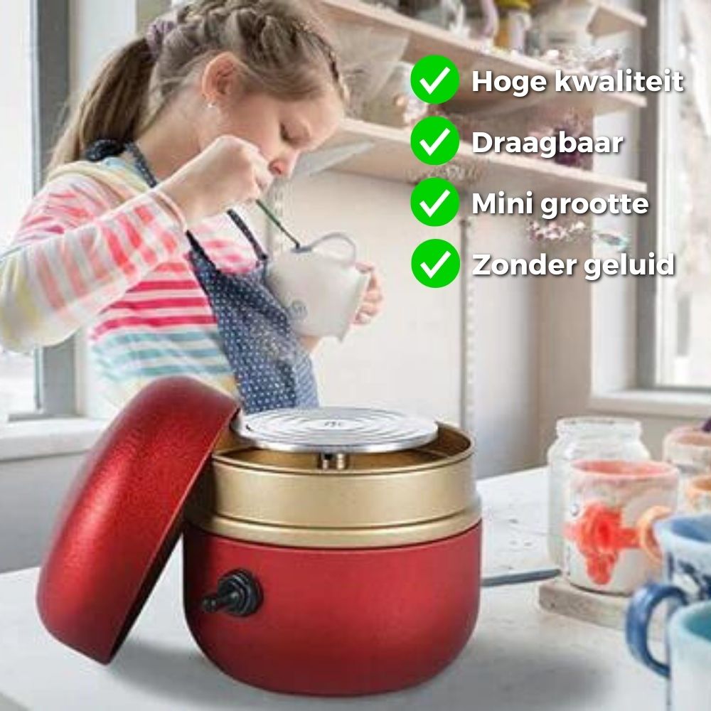 ClayMuse™ Mini Pottery Wheel — Unleash Your Inner Artist with Silent, Safe, and Effortless Creativity