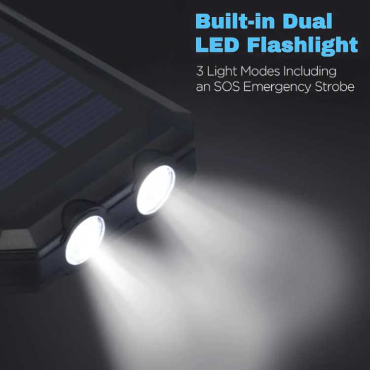 10000mAh Solar Charger for Outdoor Activities and Emergency Situations