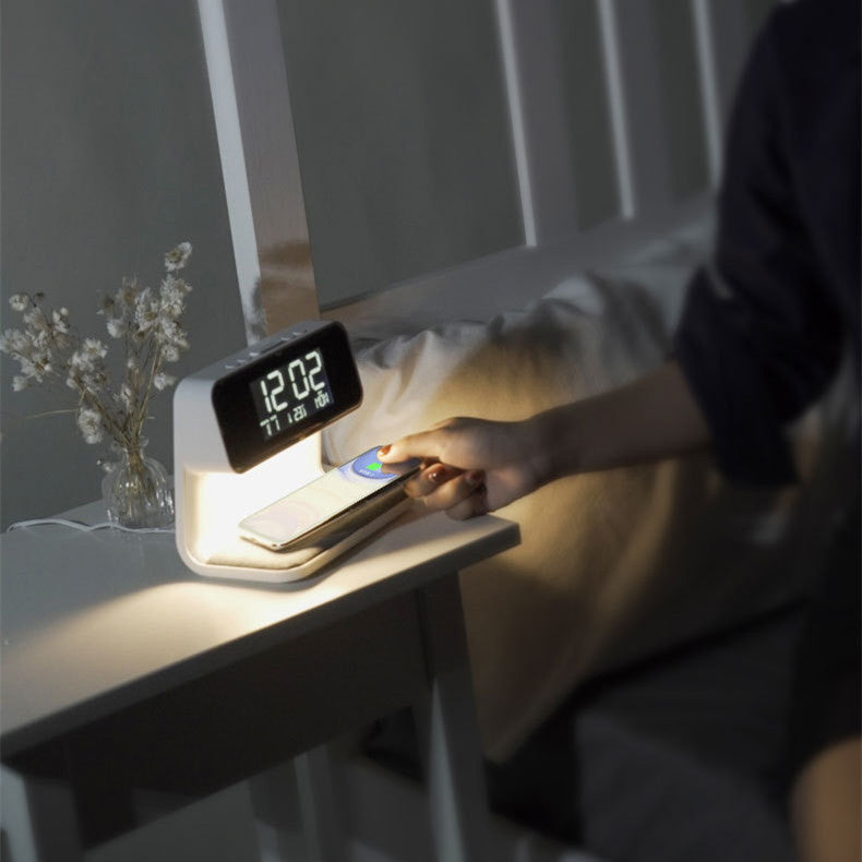 Wireless Charging Night Light and Multifunctional Alarm Clock