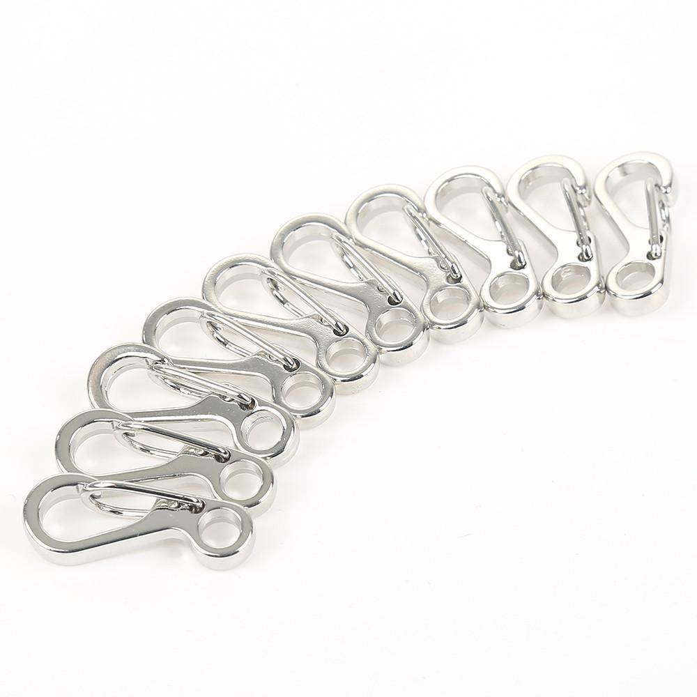 Set of 10 Mini Spring Clasps and Climbing Carabiners for Backpacks