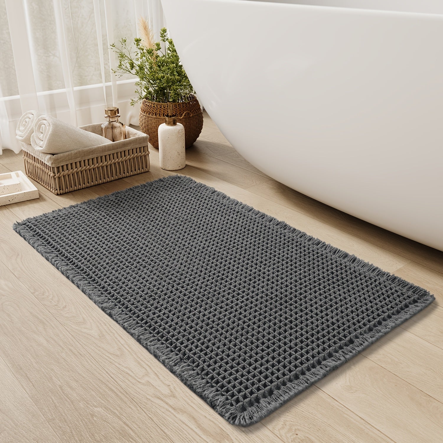 Quick-Absorbent Bath Mat for Instant Water Absorption