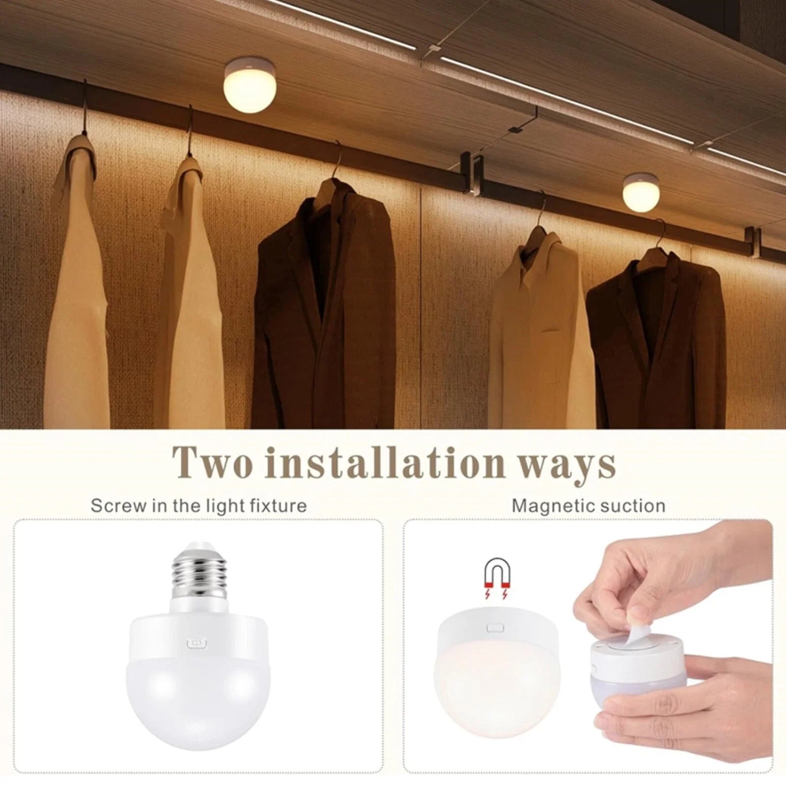 Rechargeable E27 RGB LED Lamp with Remote Control – Wire-Free Setup