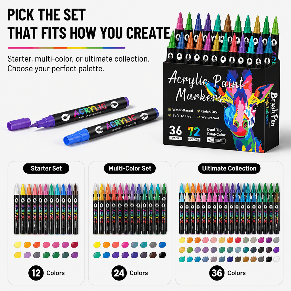 HyperLuxe™ Acrylic Paint Pens — Ignite Your Creativity with Bold, Lasting Colors That Never Fade