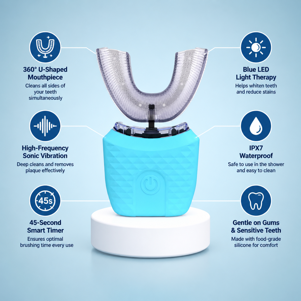 BrightAura™ — Smile Brighter Fast with Effortless, Deep-Clean Power