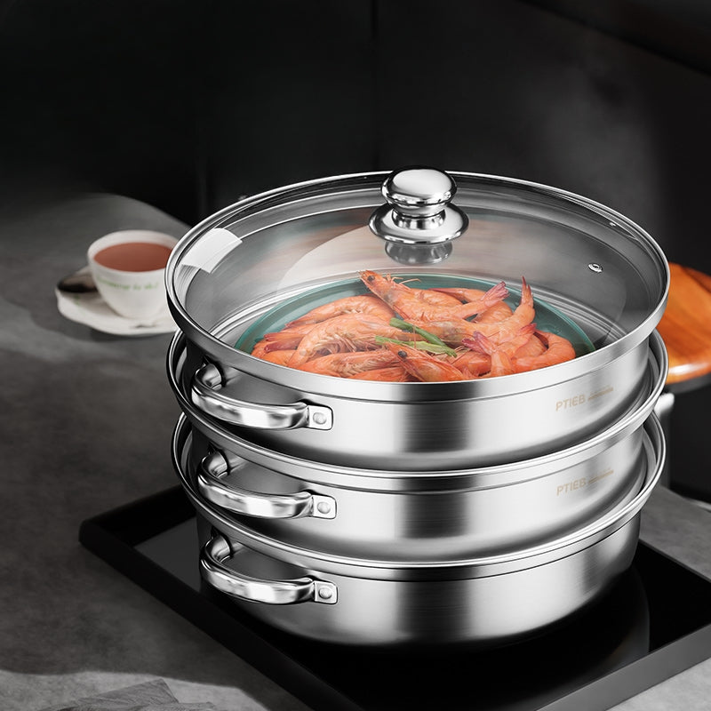 Multi-Level Steaming Appliance – 3-Tier Food Steamer for Vegetables and Fish