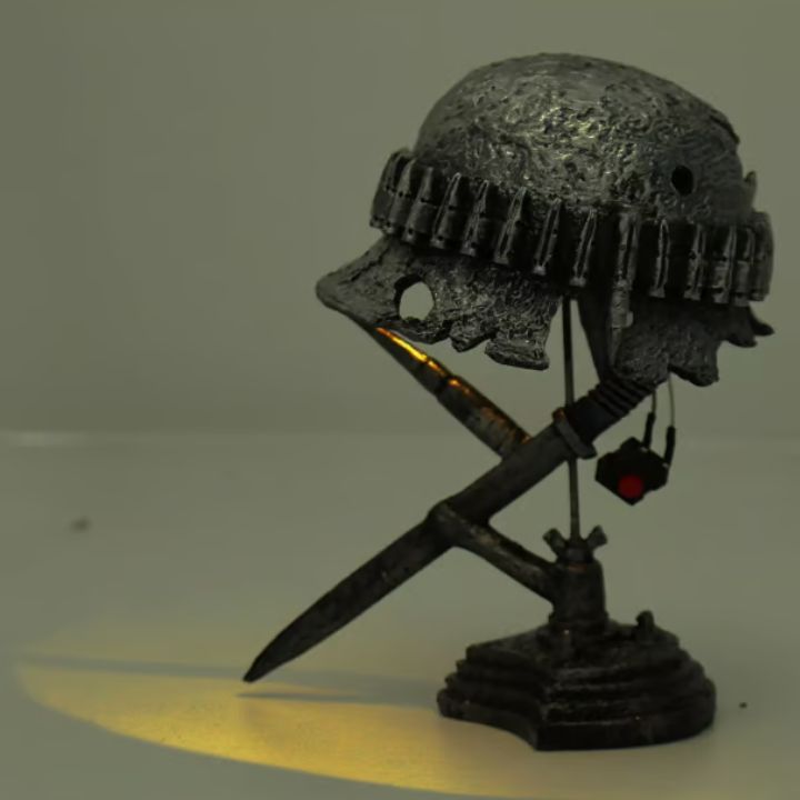 Vintage Helmet Lamp - Illuminate Your Home with Historical Charm