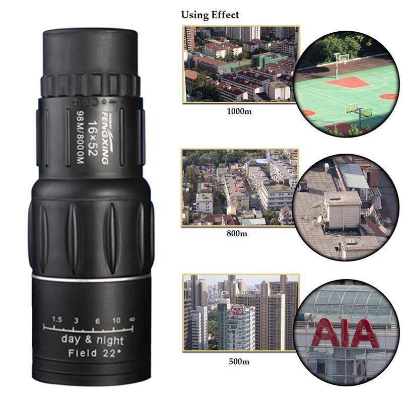 52mm Dual Focus Monocular Telescope with 16x Magnification