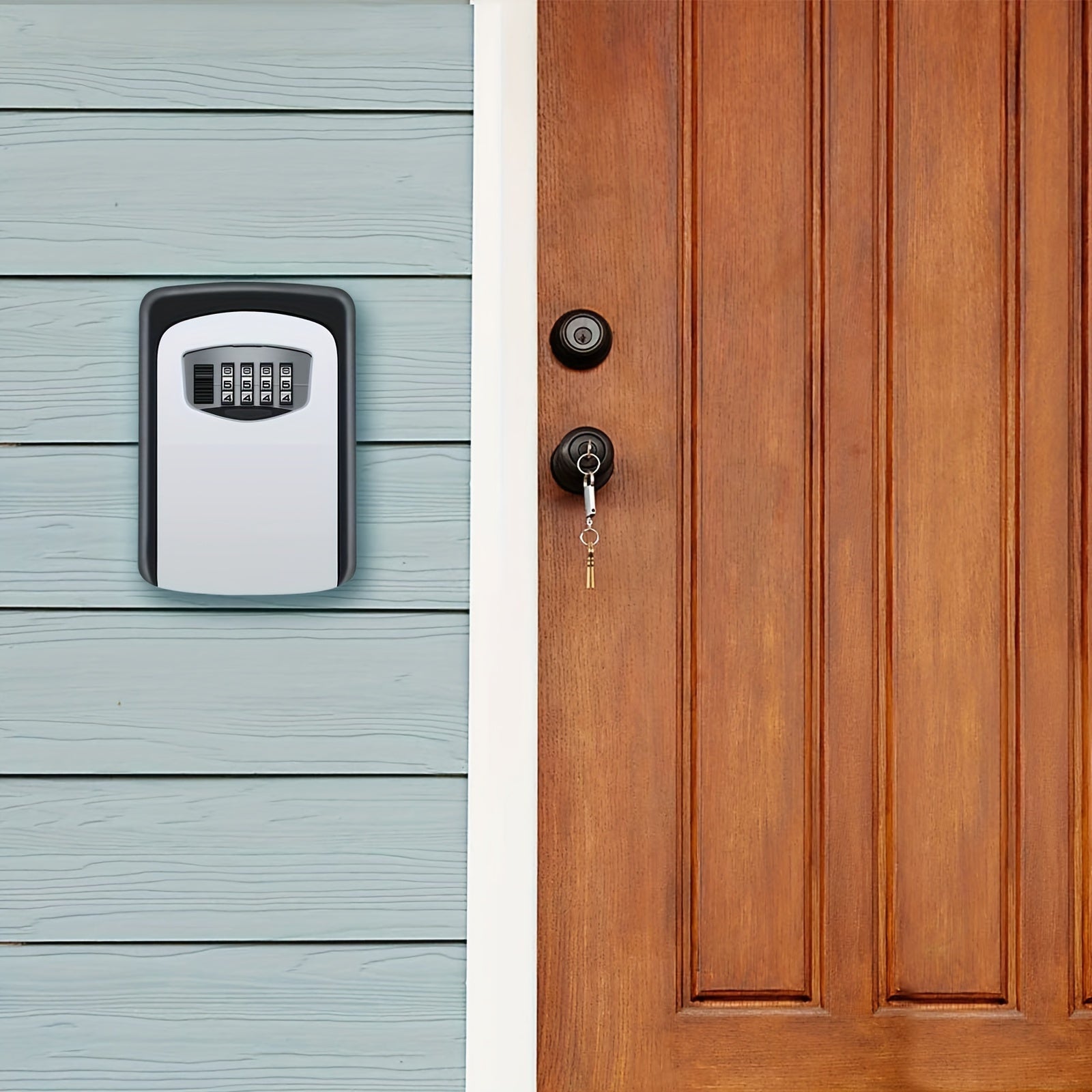 Outdoor Key Safe with Combination Lock and Cover