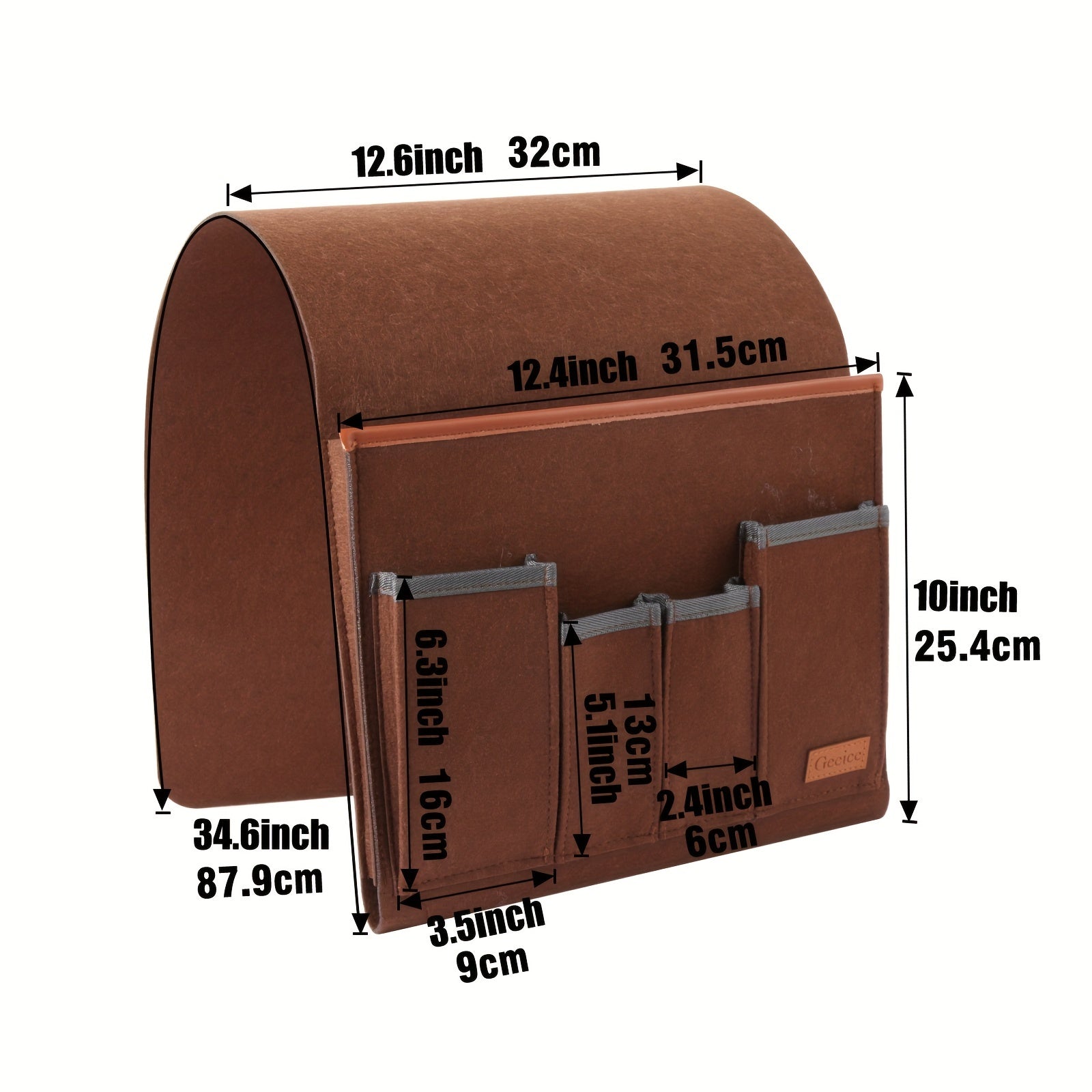 Sofa Armrest Organizer with 5 Compartments