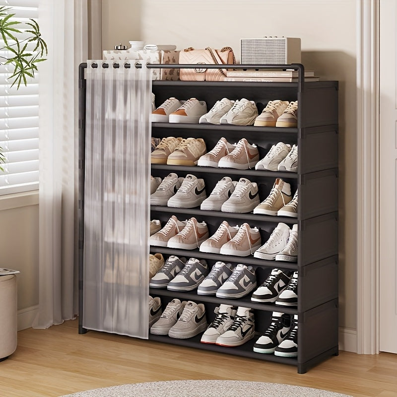 Foldable Shoe Rack with Dust Protection - 4 to 7 Tiers