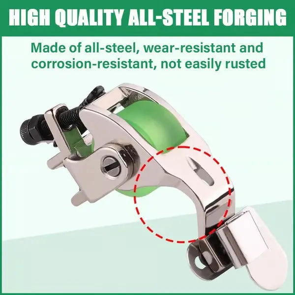 GlideCraft™ Adjustable Roller Foot — Master Perfect Hems with Effortless Precision on Any Fabric