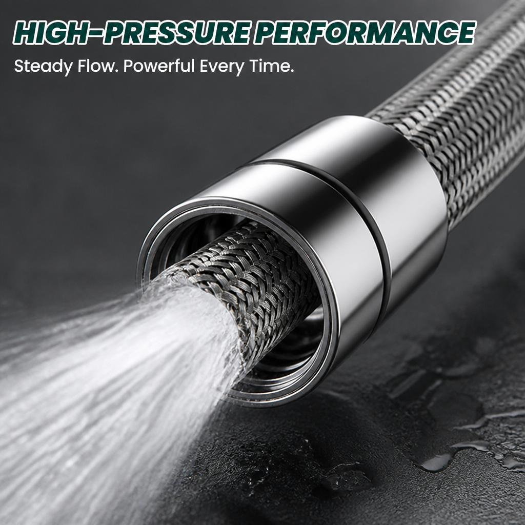 HydroForce™ Braided Shower Hose — Unleash a Leak-Free, Power-Packed Shower You’ll Crave Every Day