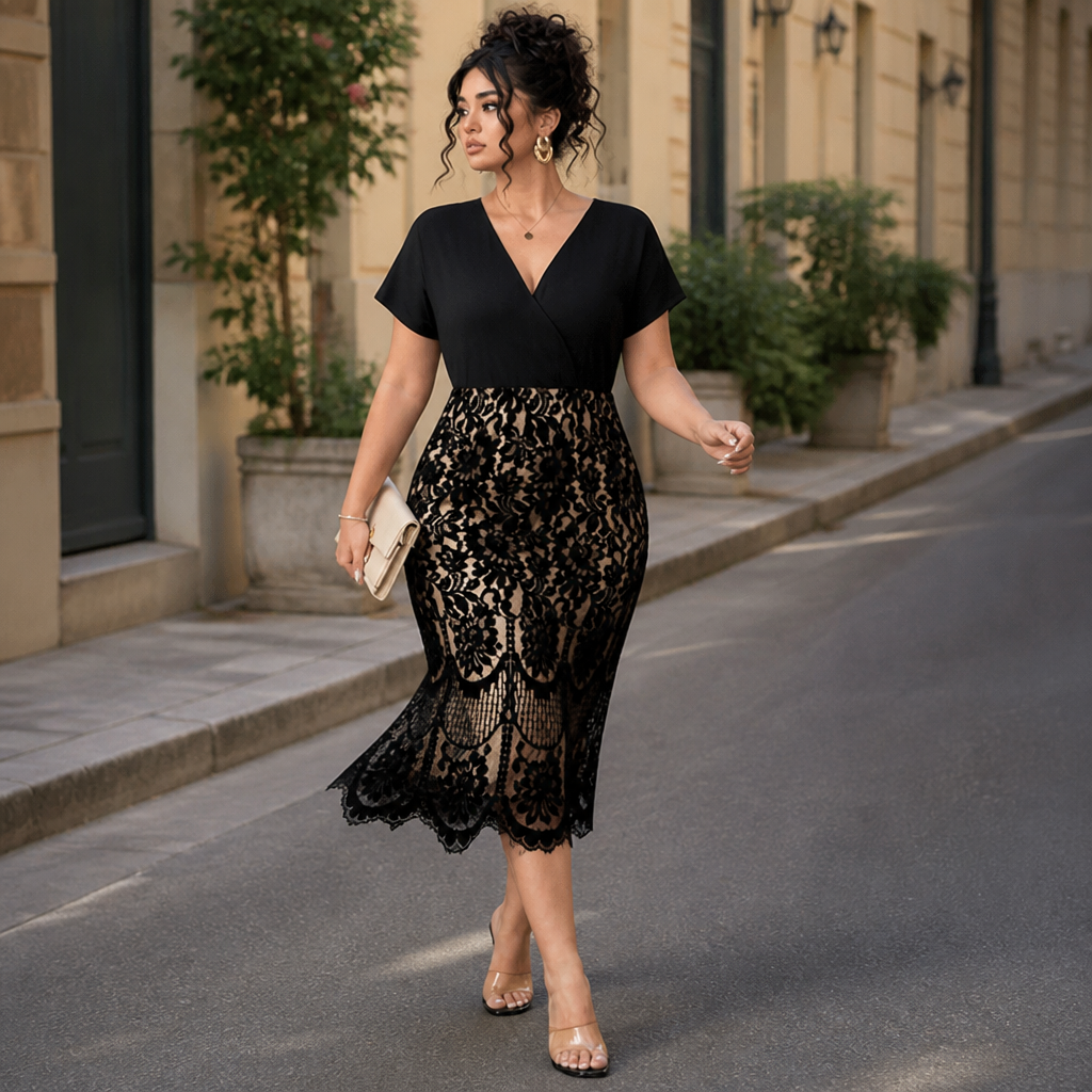 LuminaFleur™ Lace Evening Dress — Unleash Stunning Confidence with Every Curve You Own