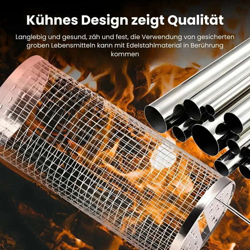 1+1 Free | Portable Rolling Stainless Steel Grill Basket