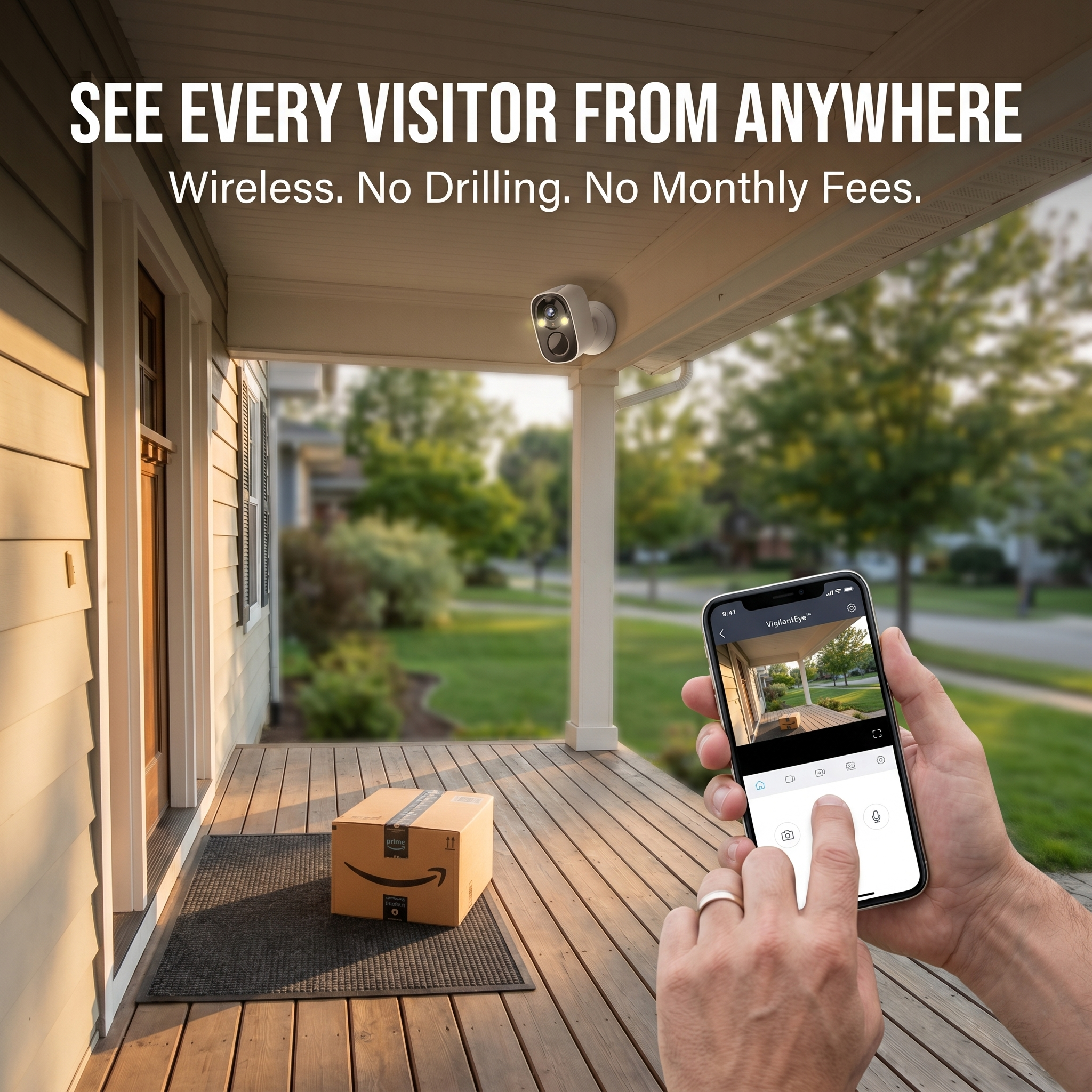 VigilantEye™ — Watch Every Visitor From Anywhere, No Wires or Monthly Bills