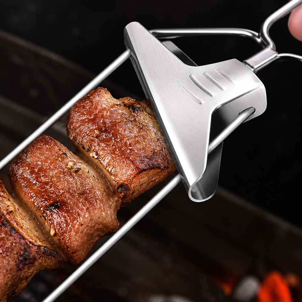 SearMight™ — Lock Food in Place, Slide It Off Clean, Grill Like a Pro