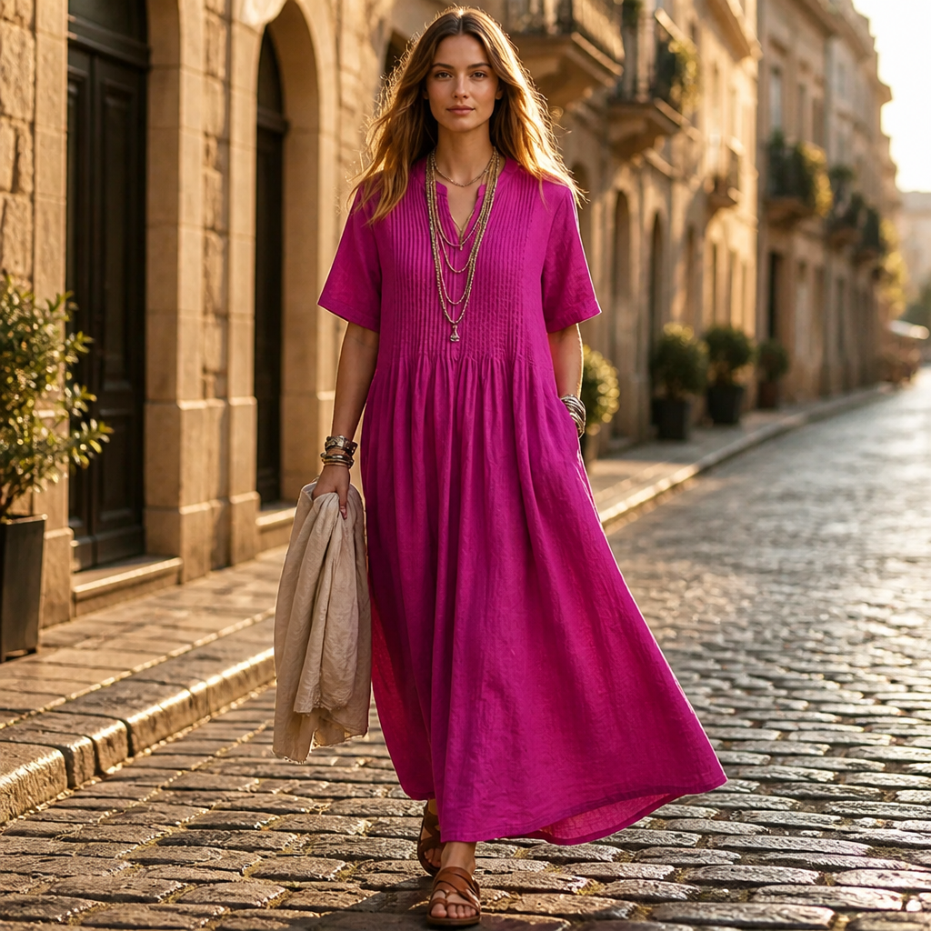 VexaLuxe™ Pleated Dress — Unleash Effortless Grace and All-Day Cool Confidence