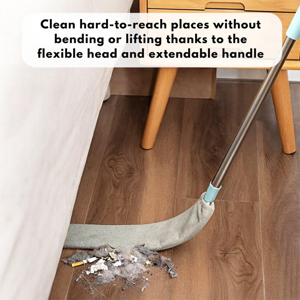FlexSweep™ — Clean Every Corner Without Back Pain or Heavy Lifting