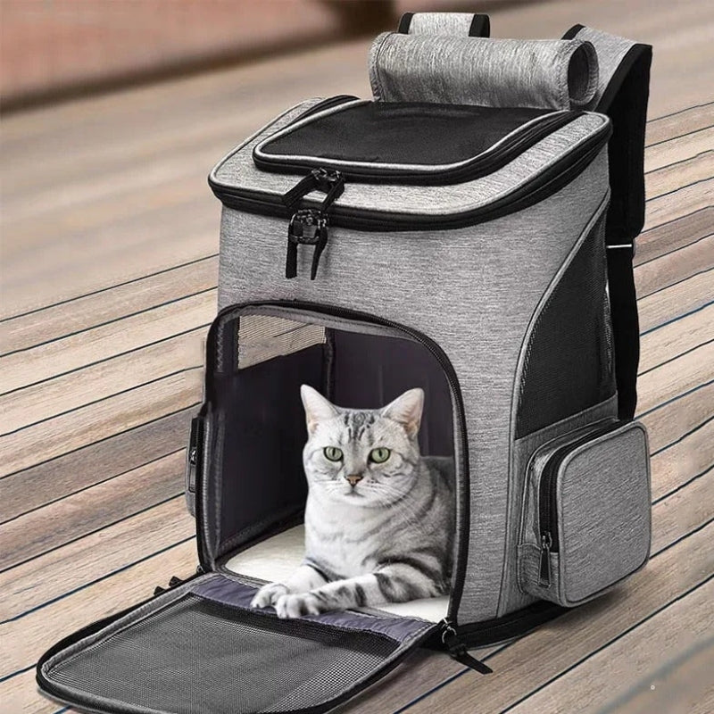 Breathable Foldable Pet Backpack Carrier for Dogs and Cats – Expandable