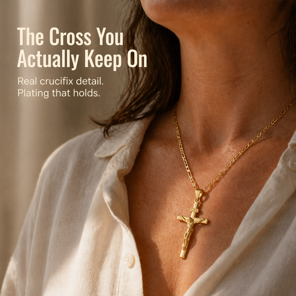 SolaraFaith™ — Wear a Crucifix That Won't Tarnish, Snap, or Turn Your Neck Green