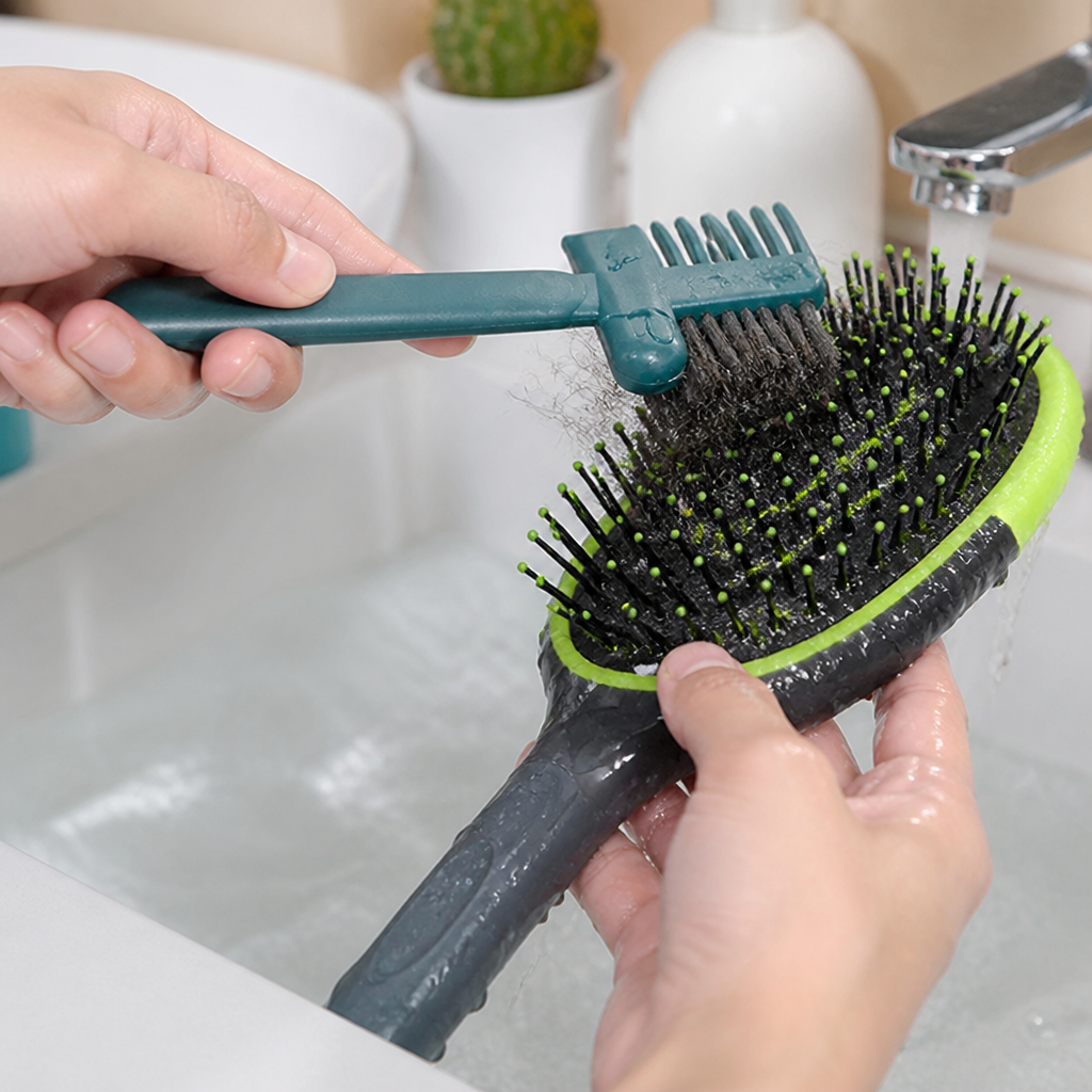 SwiftSheen™ 2-in-1 Hairbrush Cleaner — Effortless Brilliance for Pristine, Healthy Brushes Every Time