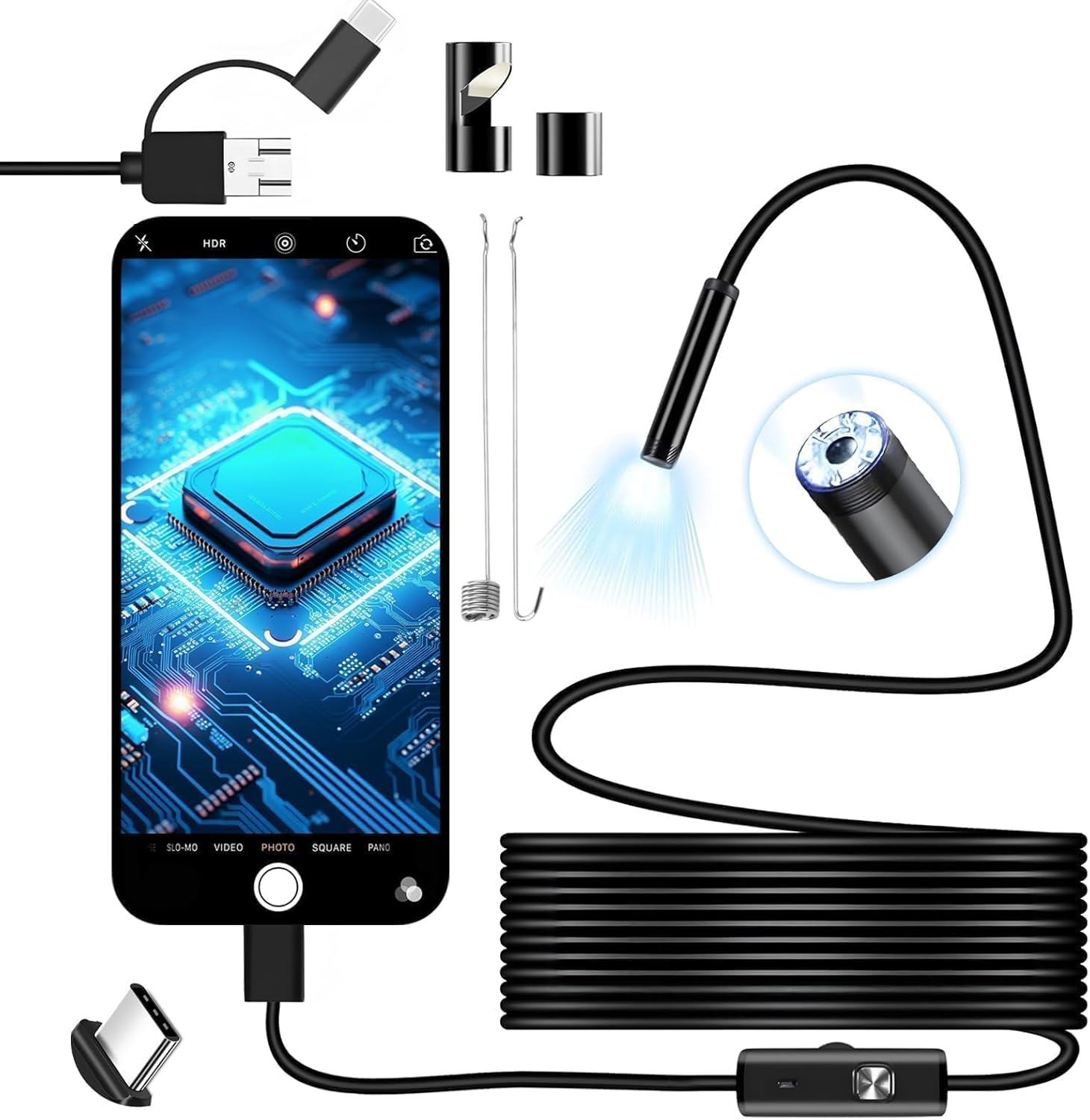 Endoscope Lens | Waterproof Inspection Scope | HD Imaging with LED Illumination | ScopeMate