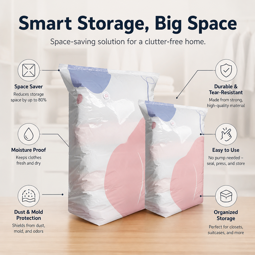 AirNest™ Vacuum Bags — Crush Clutter Instantly and Keep Your Clothes Fresh, Dry, and Safe